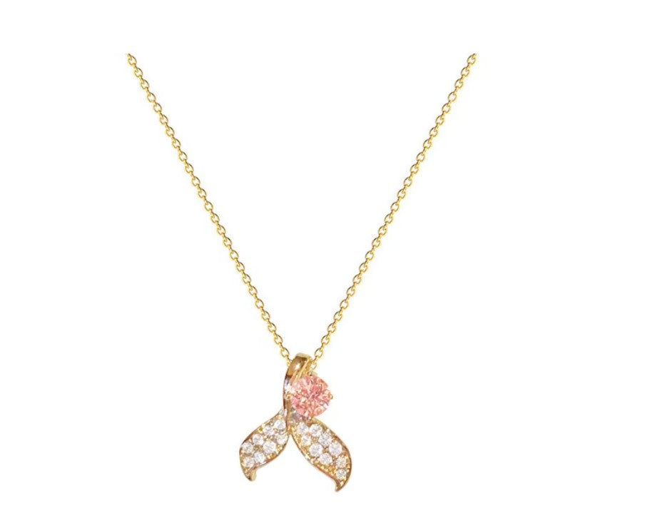 Sweet Heart Shape Butterfly Bow Knot Titanium Steel Inlay Artificial Pearls Rhinestones Pendant Necklace