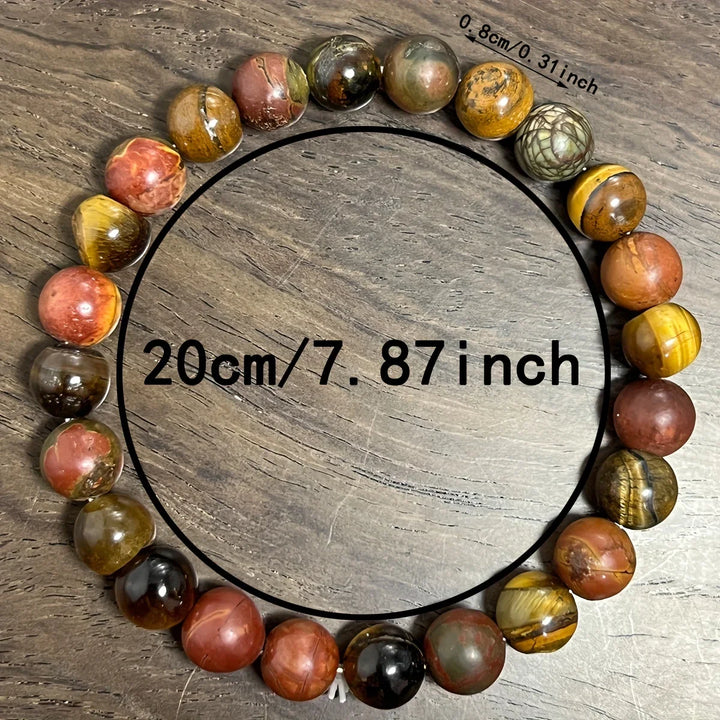 Protection Bracelet, Tiger Eye Stone and Matte Picasso Bracelet for Men, Picasso Jasper Bracelet, Tiger Eye Stone Bracelet