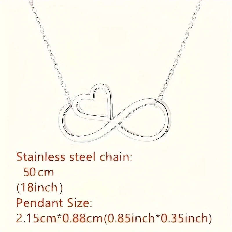 8-shaped Infinity Symbol Pendant Necklace, With Gift Card & Gift Box Packaging, Birthday Gift For Grandmother & Granddaughter