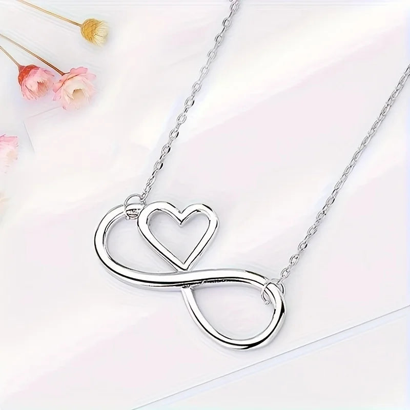 8-shaped Infinity Symbol Pendant Necklace, With Gift Card & Gift Box Packaging, Birthday Gift For Grandmother & Granddaughter