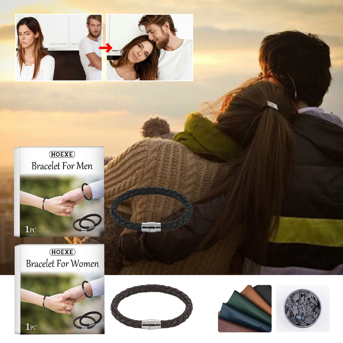 Couple Bracelet, Pu Leather Rope Woven Men's And Women's Style Personality Simple Style Couple Bracelet Fashion Accessories