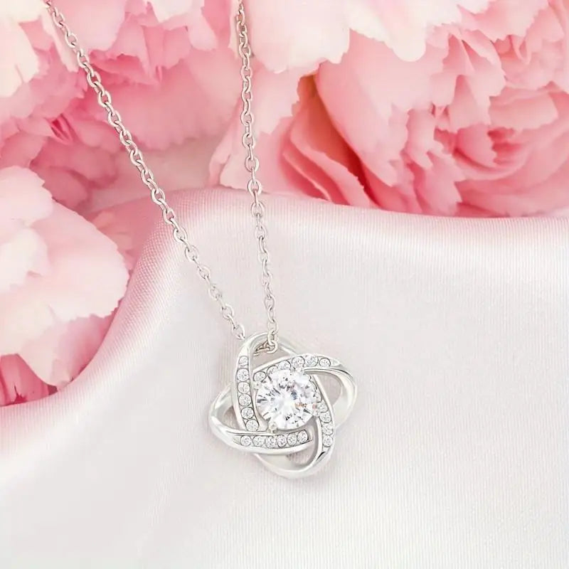 Four-leaf clover rhinestone necklace message card, Mother's Day, birthday gift