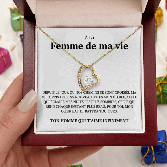 French Love Heart Necklace For Wife With Custom Card To My Wife Necklace Gifts Women Girl 2024 Fashion Jewelry Dropshipping