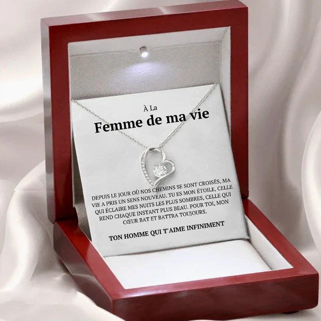 French Love Heart Necklace For Wife With Custom Card To My Wife Necklace Gifts Women Girl 2024 Fashion Jewelry Dropshipping