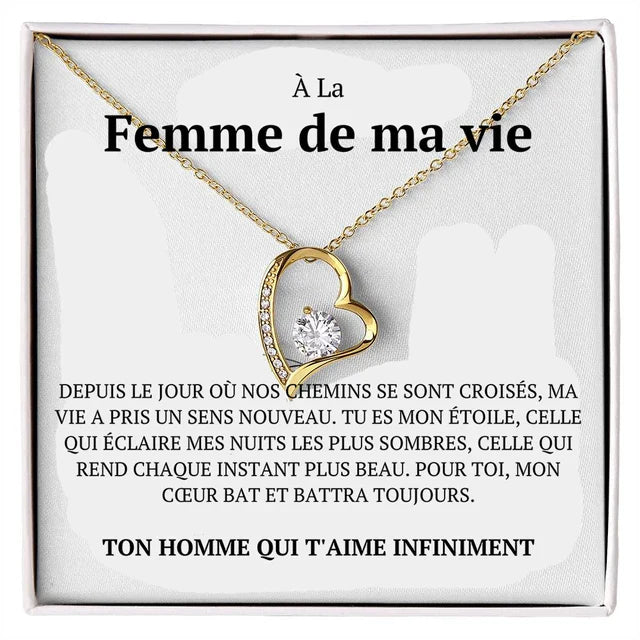 French Love Heart Necklace For Wife With Custom Card To My Wife Necklace Gifts Women Girl 2024 Fashion Jewelry Dropshipping