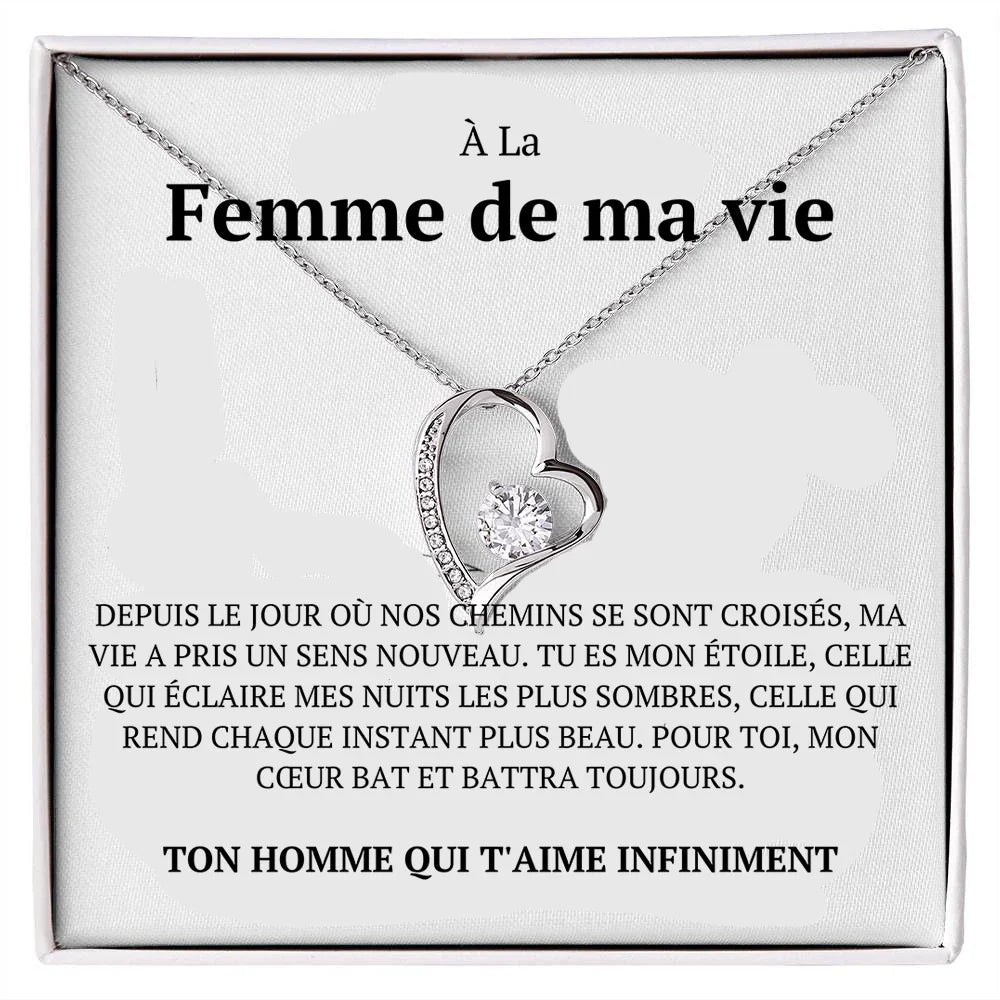French Love Heart Necklace For Wife With Custom Card To My Wife Necklace Gifts Women Girl 2024 Fashion Jewelry Dropshipping