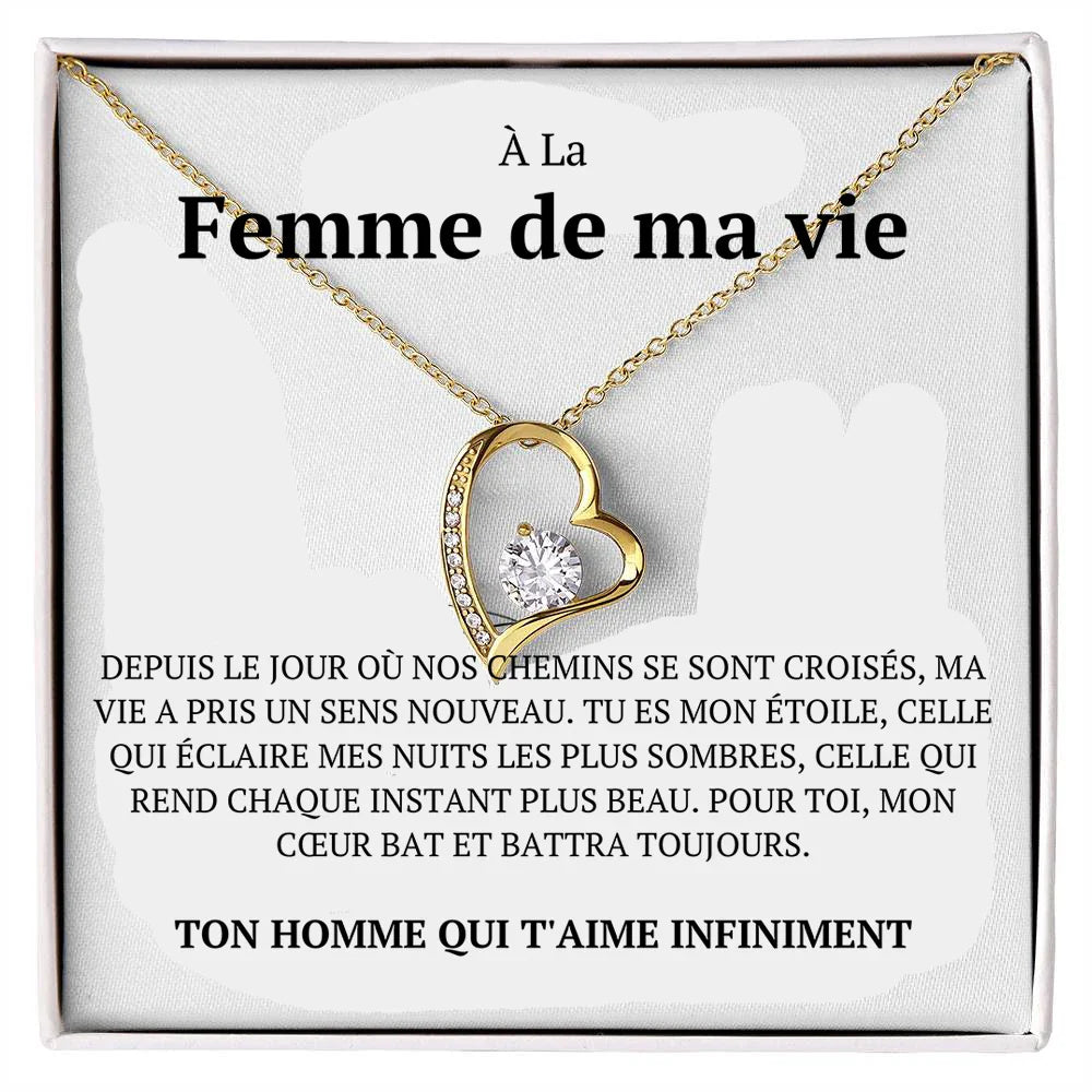 French Love Heart Necklace For Wife With Custom Card To My Wife Necklace Gifts Women Girl 2024 Fashion Jewelry Dropshipping