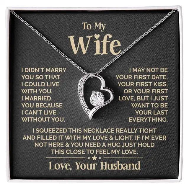 Gifts To My Love Wife Heart Necklace Fashion Jewelry Women Girl Fusional Love Best Wife Necklaces 2024 New Dropshipping