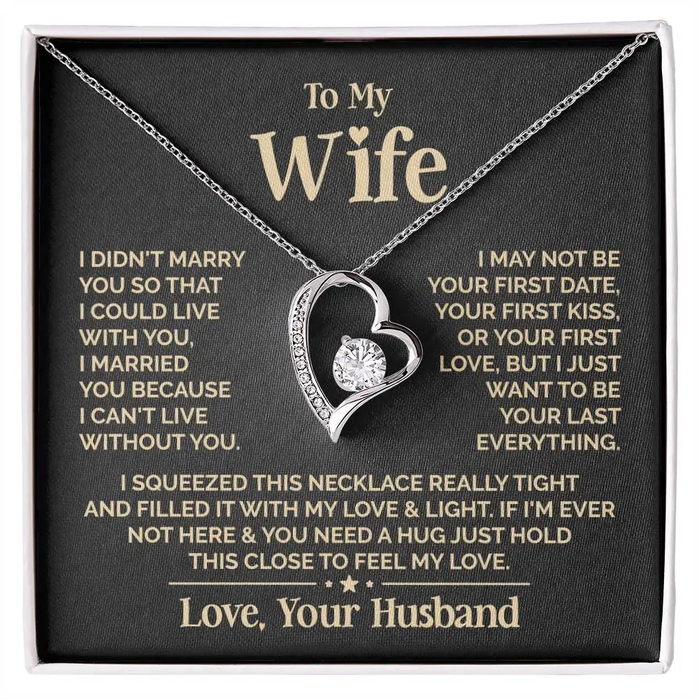 Gifts To My Love Wife Heart Necklace Fashion Jewelry Women Girl Fusional Love Best Wife Necklaces 2024 New Dropshipping