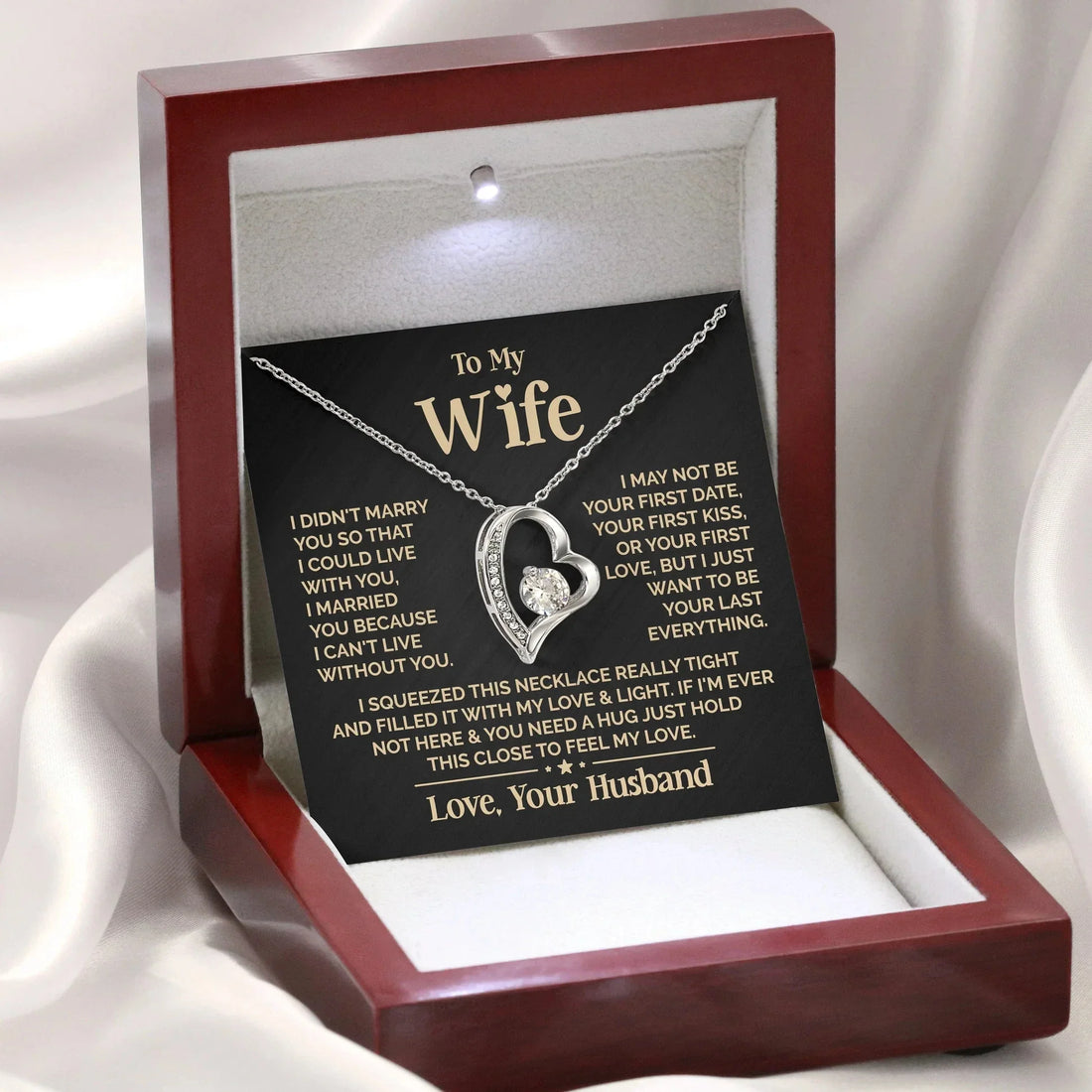 Gifts To My Love Wife Heart Necklace Fashion Jewelry Women Girl Fusional Love Best Wife Necklaces 2024 New Dropshipping