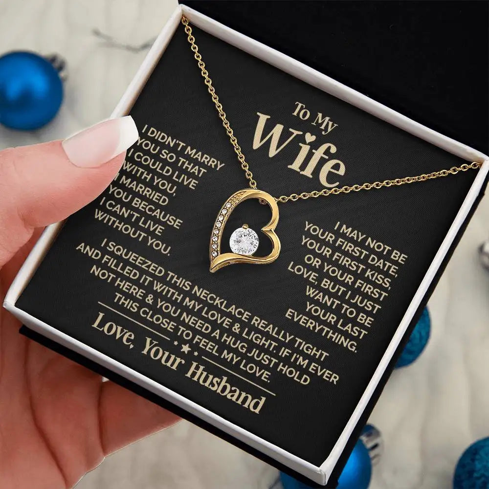 Gifts To My Love Wife Heart Necklace Fashion Jewelry Women Girl Fusional Love Best Wife Necklaces 2024 New Dropshipping