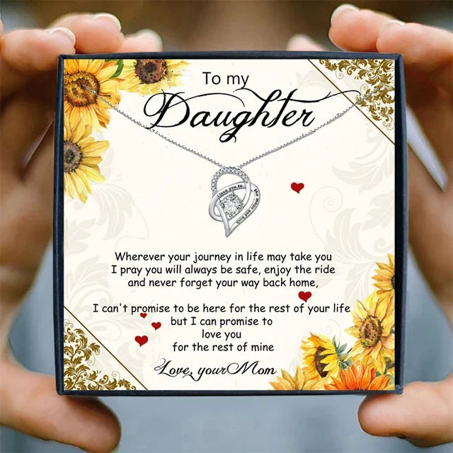 Girl Necklaces for Daughter Mother Gifts Heart Pendant Necklace Jewelry Women Choker Necklaces Pendants Collares Bijoux Birthday