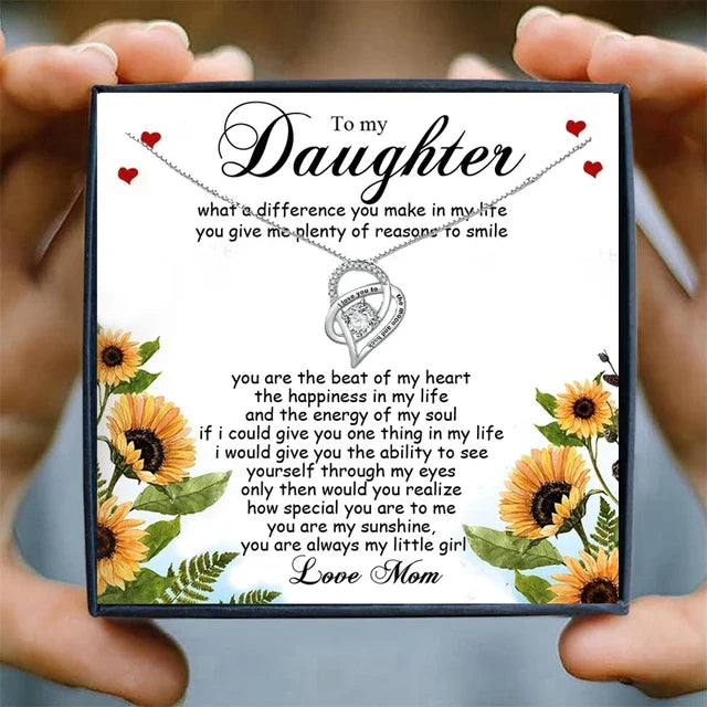 Girl Necklaces for Daughter Mother Gifts Heart Pendant Necklace Jewelry Women Choker Necklaces Pendants Collares Bijoux Birthday