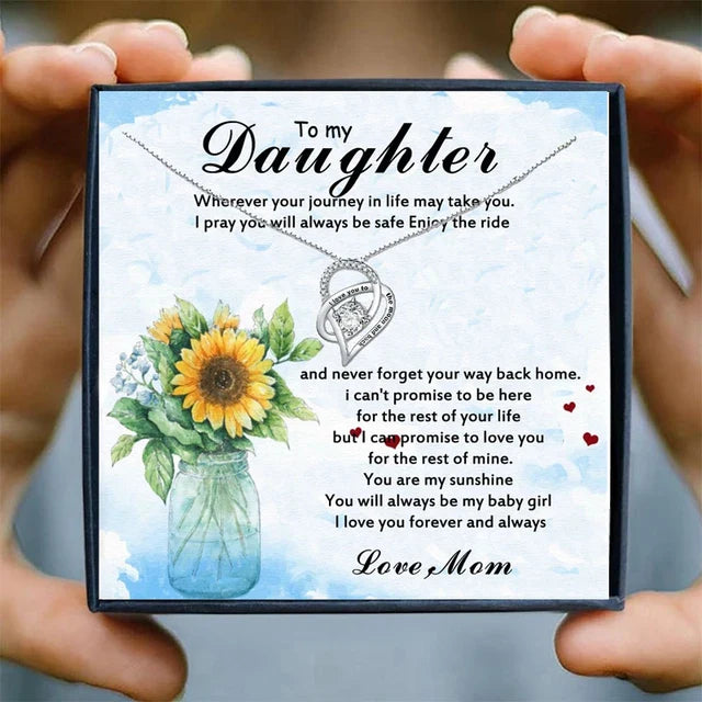 Girl Necklaces for Daughter Mother Gifts Heart Pendant Necklace Jewelry Women Choker Necklaces Pendants Collares Bijoux Birthday