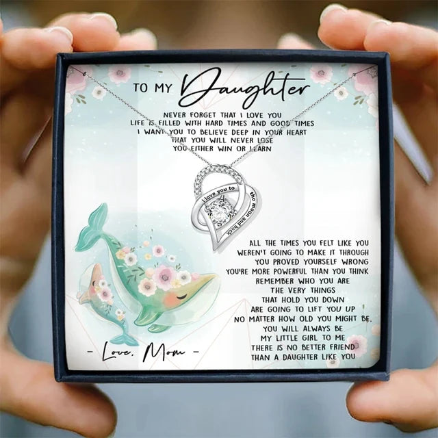 Girl Necklaces for Daughter Mother Gifts Heart Pendant Necklace Jewelry Women Choker Necklaces Pendants Collares Bijoux Birthday