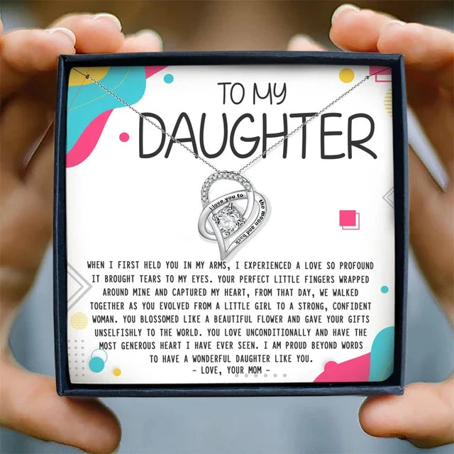 Girl Necklaces for Daughter Mother Gifts Heart Pendant Necklace Jewelry Women Choker Necklaces Pendants Collares Bijoux Birthday