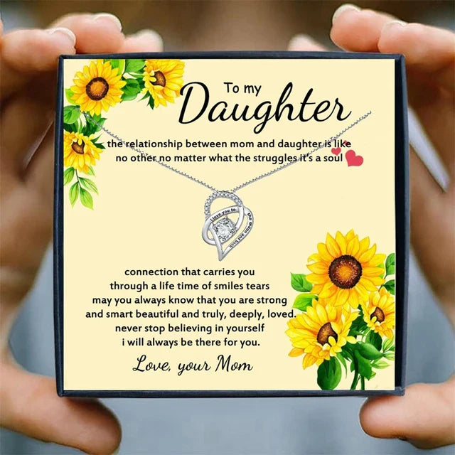 Girl Necklaces for Daughter Mother Gifts Heart Pendant Necklace Jewelry Women Choker Necklaces Pendants Collares Bijoux Birthday
