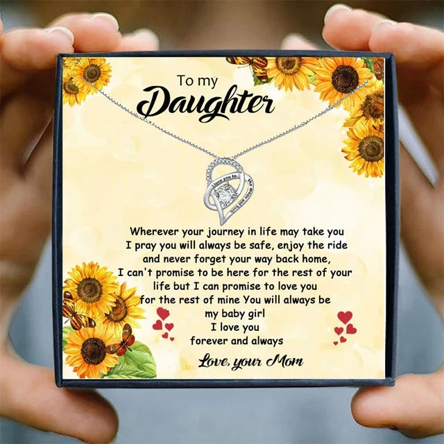 Girl Necklaces for Daughter Mother Gifts Heart Pendant Necklace Jewelry Women Choker Necklaces Pendants Collares Bijoux Birthday