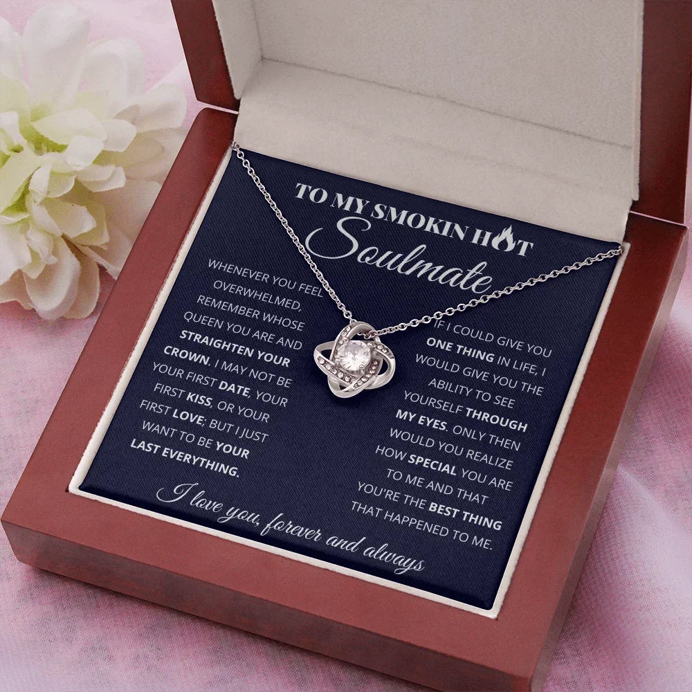 I Love You Knot Fashion Stainless Steel Necklace To My Wife Gift 2024 Girls Women Girlfriend Necklaces Gifts Jewelry Wood Box