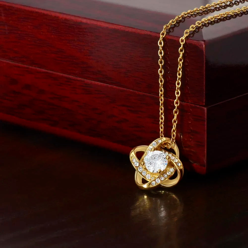 I Love You Knot Fashion Stainless Steel Necklace To My Wife Gift 2024 Girls Women Girlfriend Necklaces Gifts Jewelry Wood Box