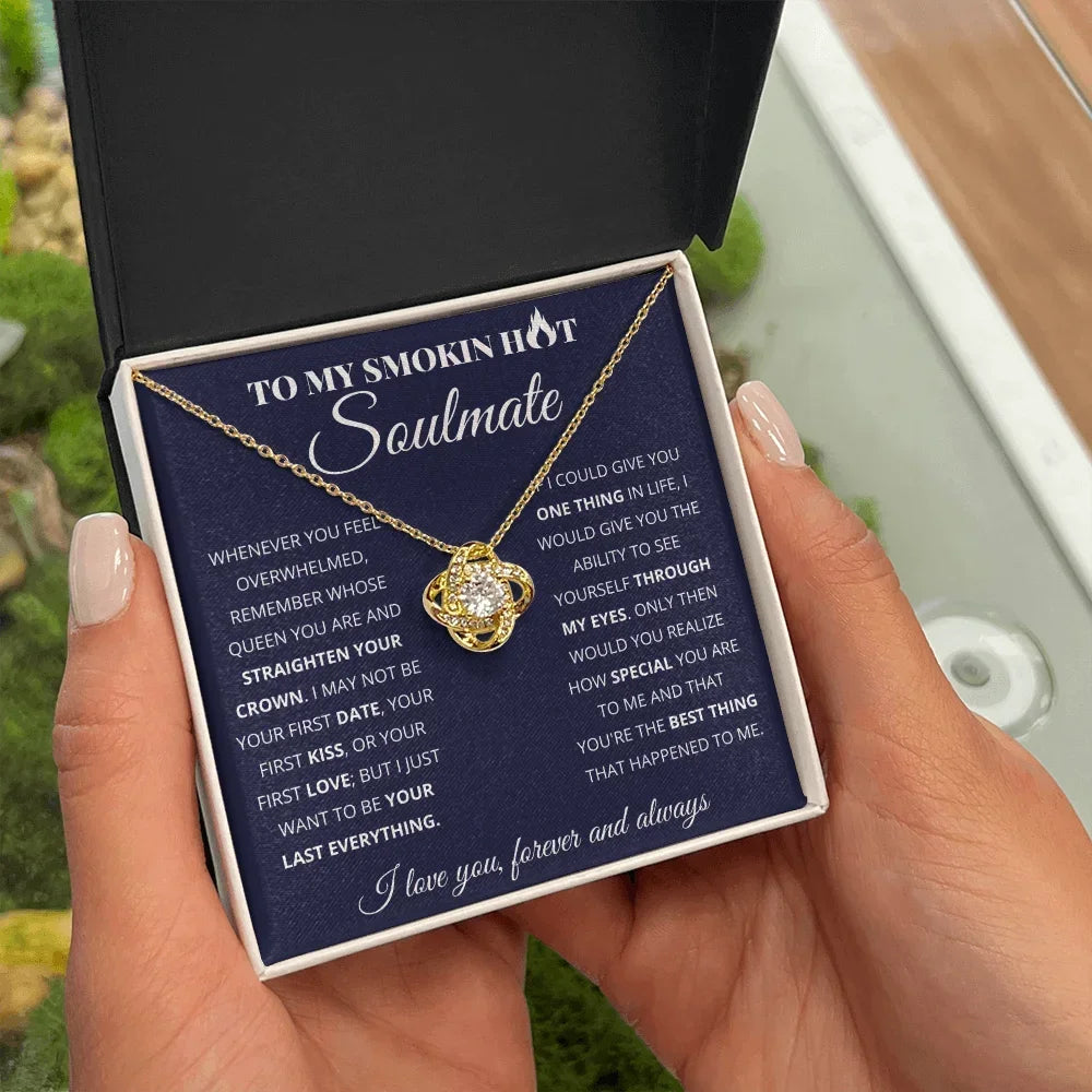 I Love You Knot Fashion Stainless Steel Necklace To My Wife Gift 2024 Girls Women Girlfriend Necklaces Gifts Jewelry Wood Box