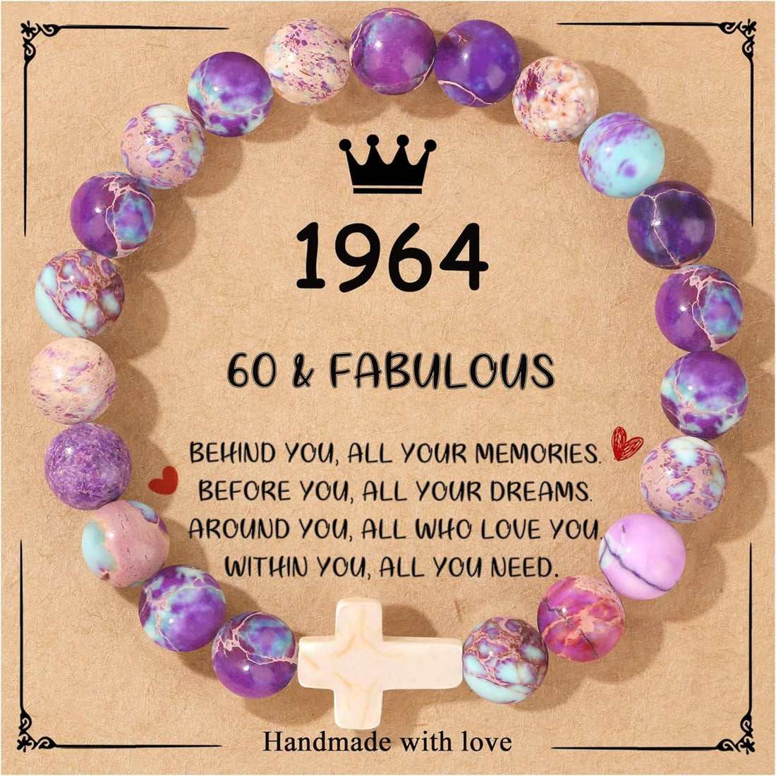 Birthday Bracelet New Pink Zebra Emperor Stone Natural Stone Women's Card Beaded Bracelet