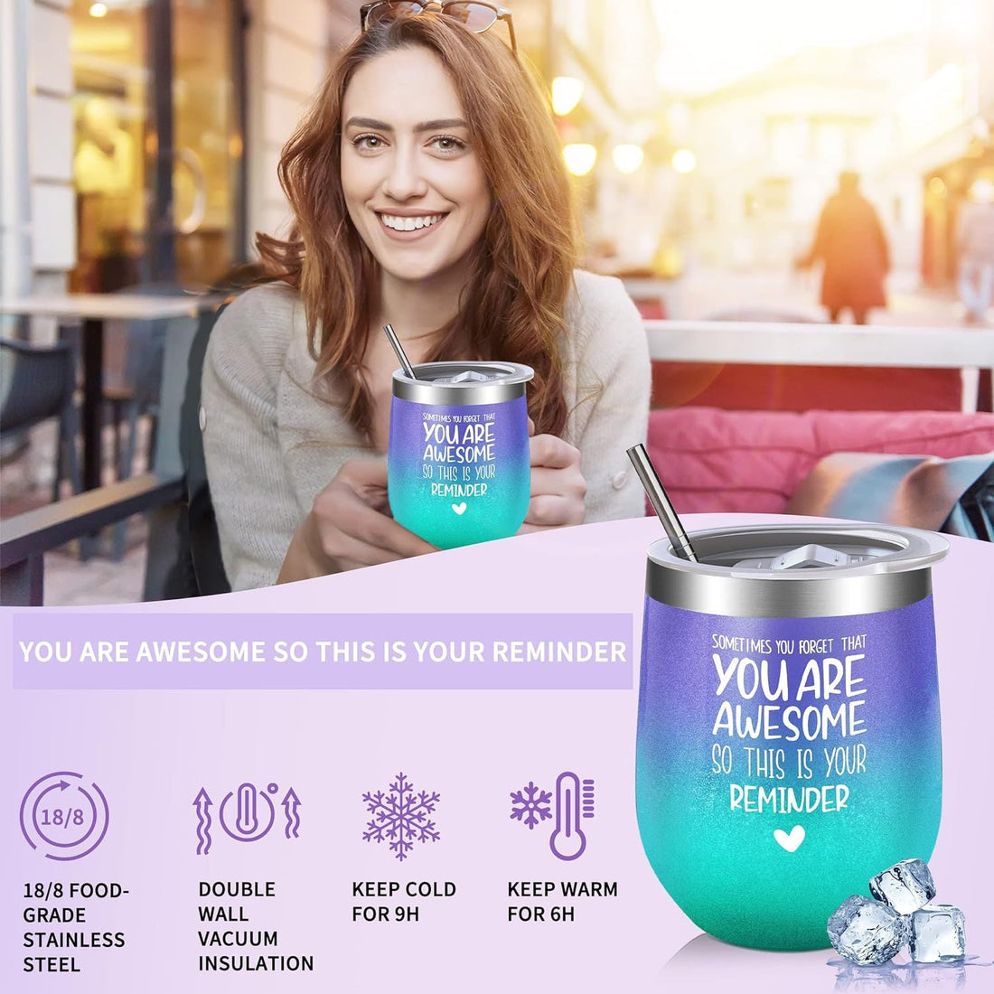 Actual Price Private Letter Stainless Steel 12oz Cute Eggshell Cup U-shaped Insulation Belly Gift Cup Suit Wholesale