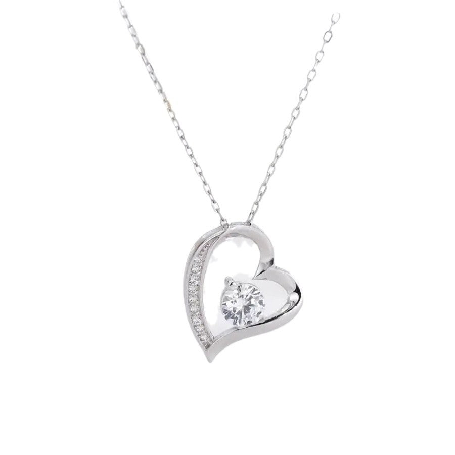 1 Piece Love Pendant Eternal Heart Hollow Heart Necklace with Card Gift Box Mother's Day Gift
