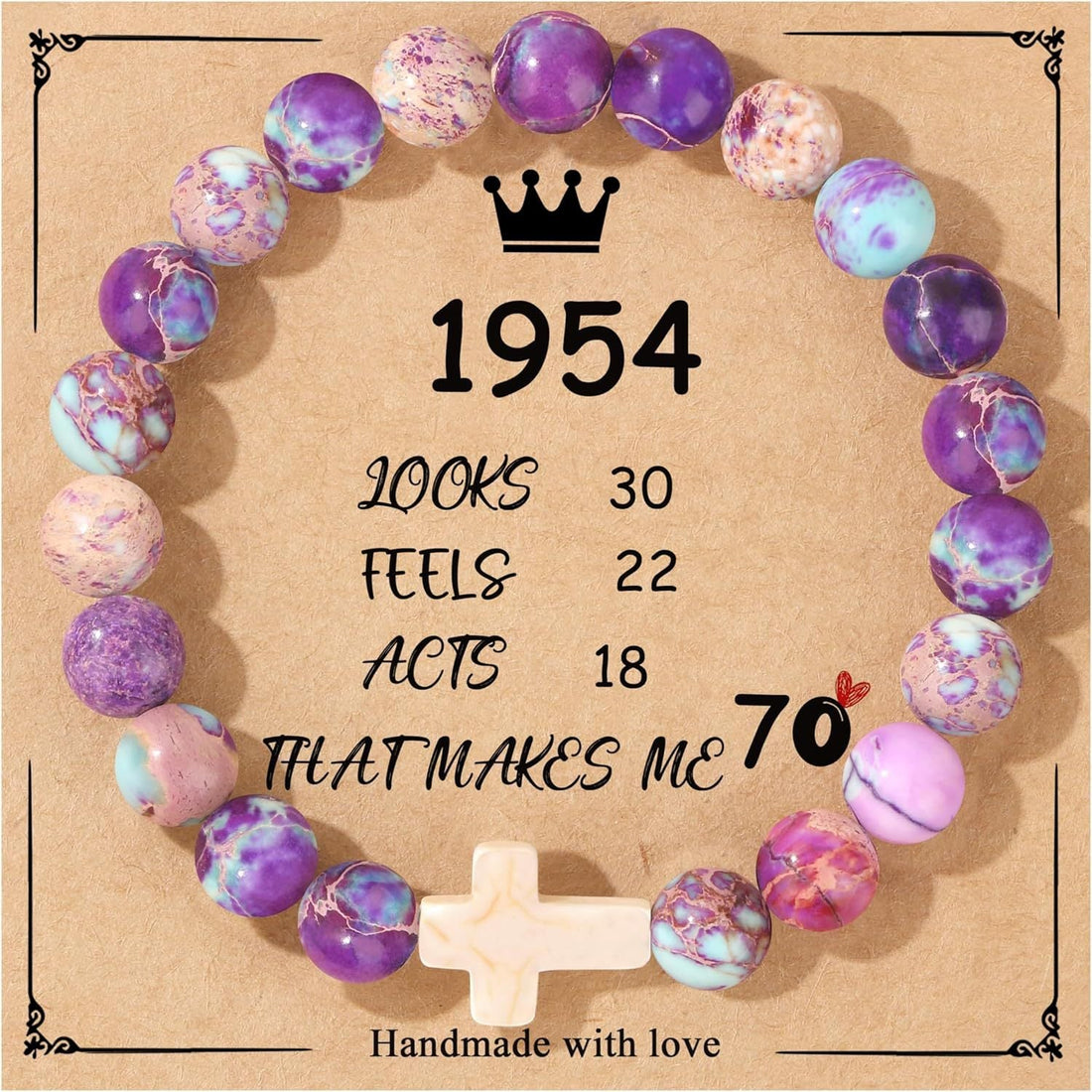 Birthday Bracelet New Pink Zebra Emperor Stone Natural Stone Women's Card Beaded Bracelet