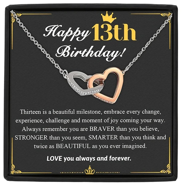 Rhinestones Heart Shaped Necklace With Letter Print Standard Box, Best Gift For Birthday