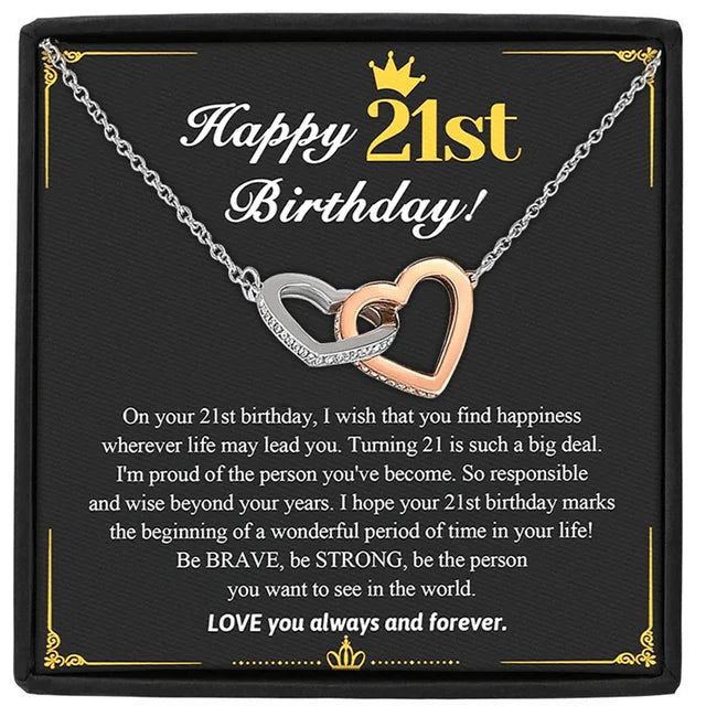 Rhinestones Heart Shaped Necklace With Letter Print Standard Box, Best Gift For Birthday