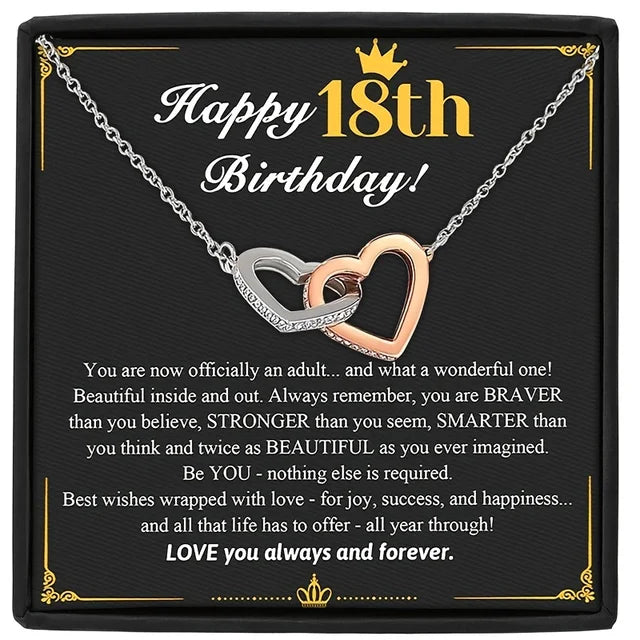 Rhinestones Heart Shaped Necklace With Letter Print Standard Box, Best Gift For Birthday