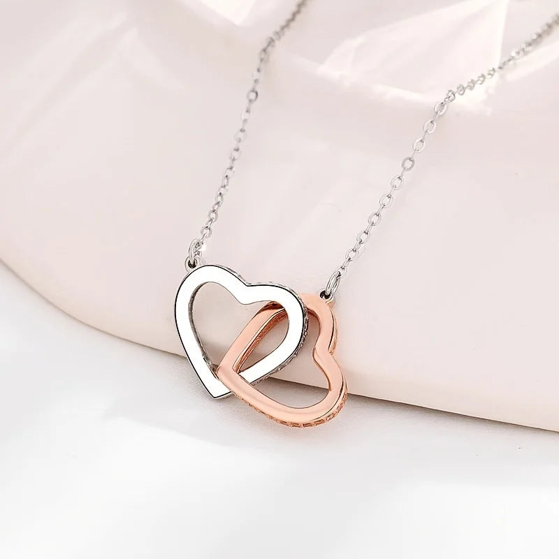 Rhinestones Heart Shaped Necklace With Letter Print Standard Box, Best Gift For Birthday
