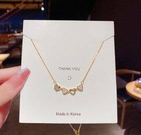 Women's New Necklace Two-Wear Heart-to-Heart Opening and Closing