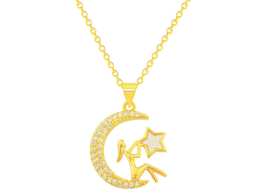 Girls under the moon titanium steel white shellfish new national style design sense niche