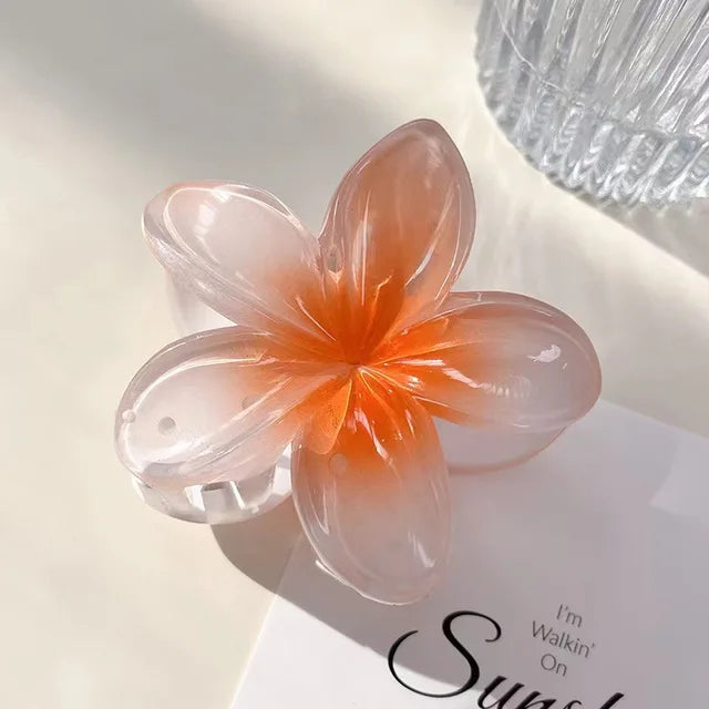 Six colors Gradient Flower Hair Accessories Set Beach Style Hairpins Flower Claw Clips Summer Flower Hairpins Hawaiian Style