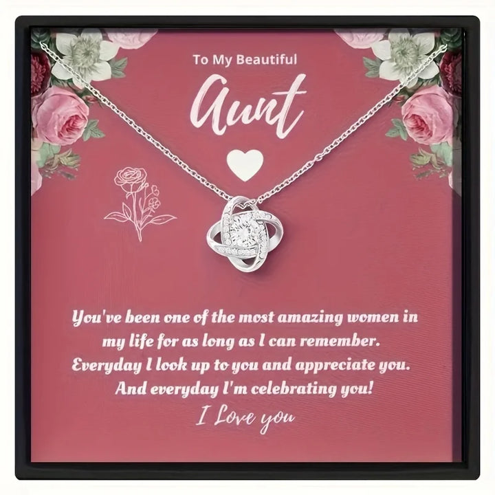 Stylish, Creative And Elegant Knotted Pendant Necklace With Gift Box & Card, Birthday Party Gift, Holiday Gift For Aunt