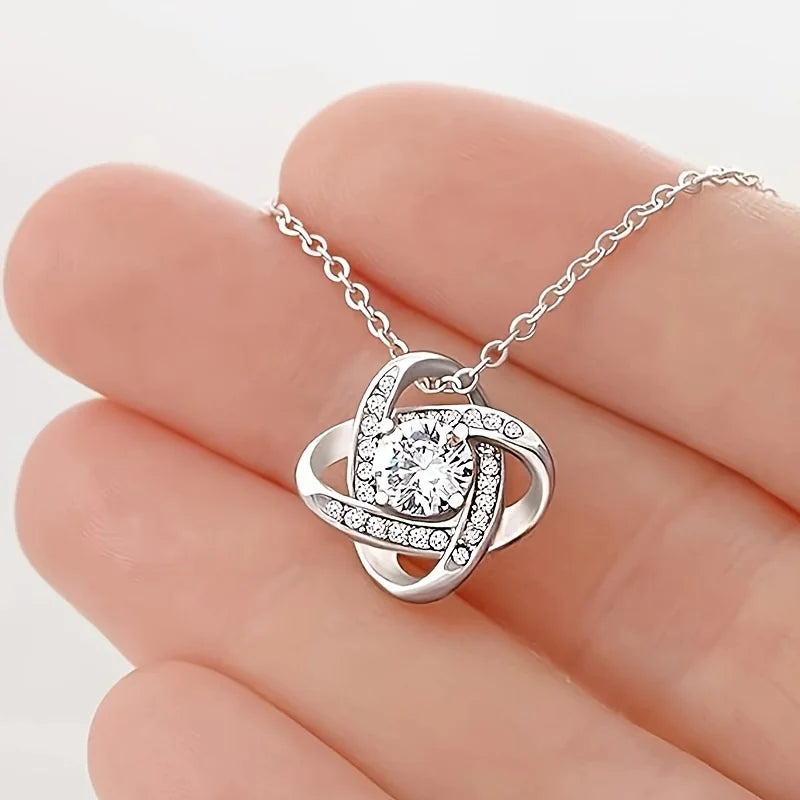 Stylish, Creative And Elegant Knotted Pendant Necklace With Gift Box & Card, Birthday Party Gift, Holiday Gift For Aunt