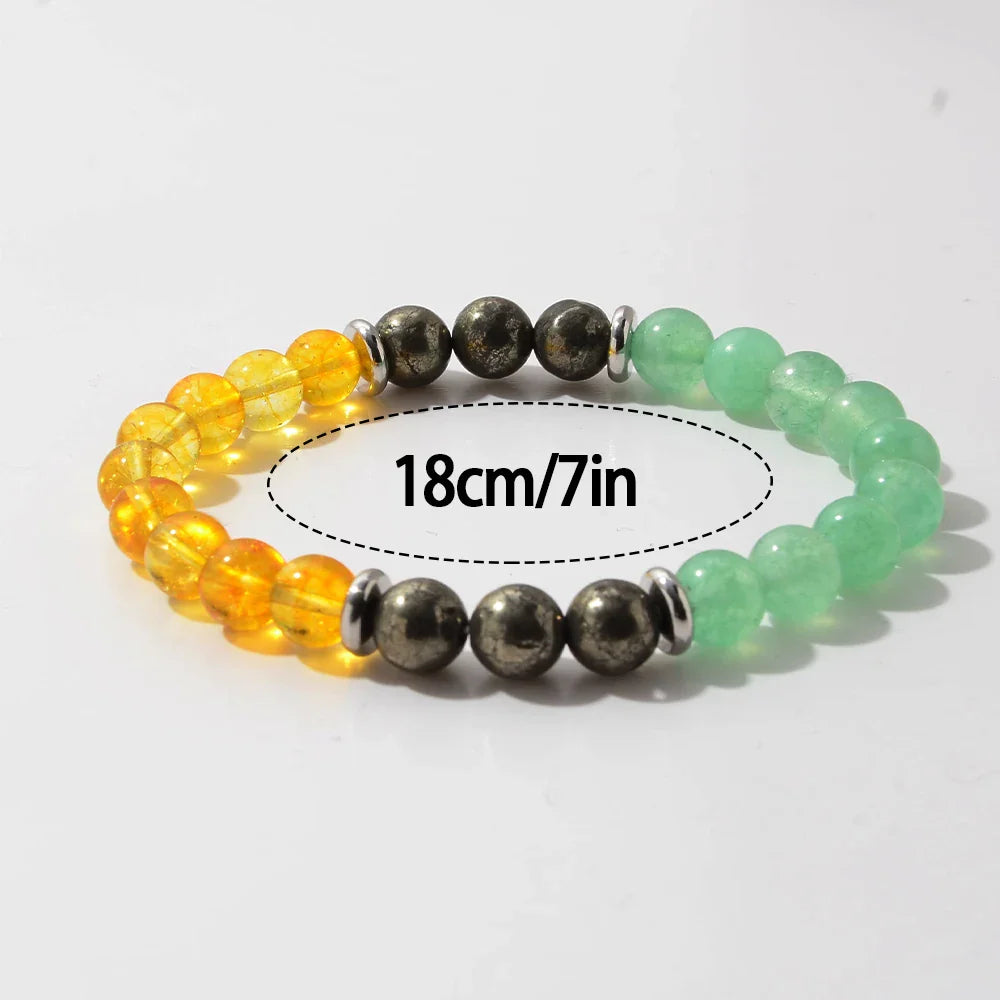 Success Bracelet With Wish Card- Lucky Bracelet - Attract Wealth, Abundance, & Prosperity - Green Aventurine - Malachite - Pyrit