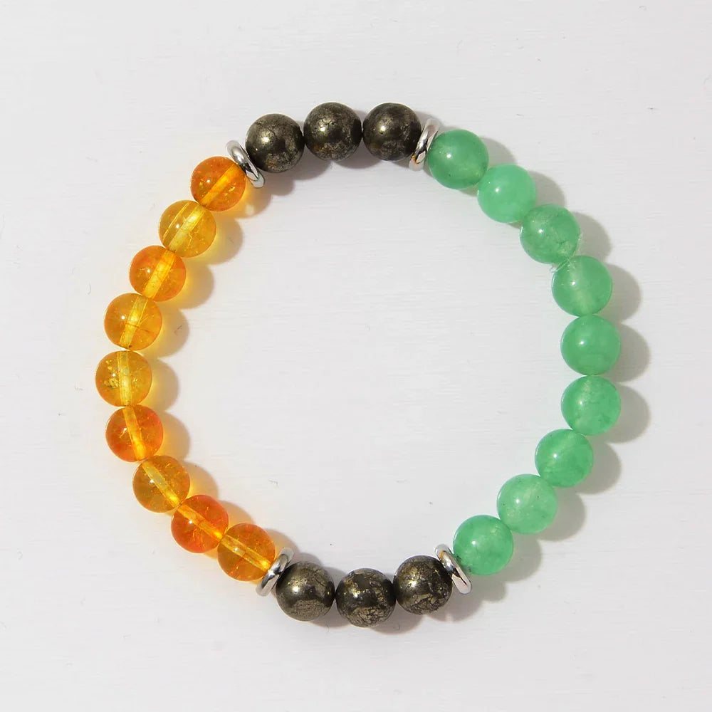 Success Bracelet With Wish Card- Lucky Bracelet - Attract Wealth, Abundance, & Prosperity - Green Aventurine - Malachite - Pyrit