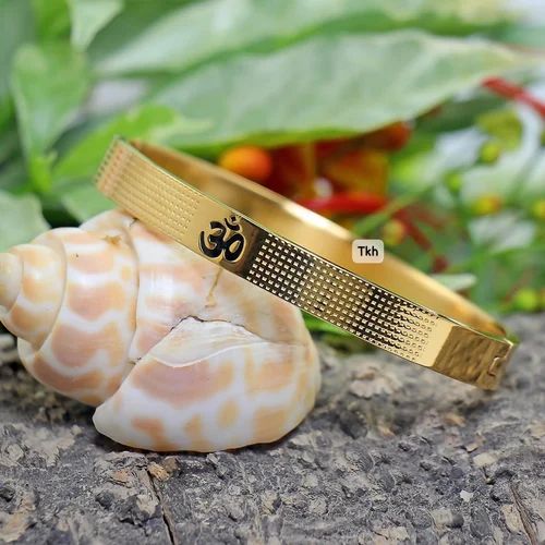 Anti Tarnish Gold Plated Spiritual OM Kada Bracelet