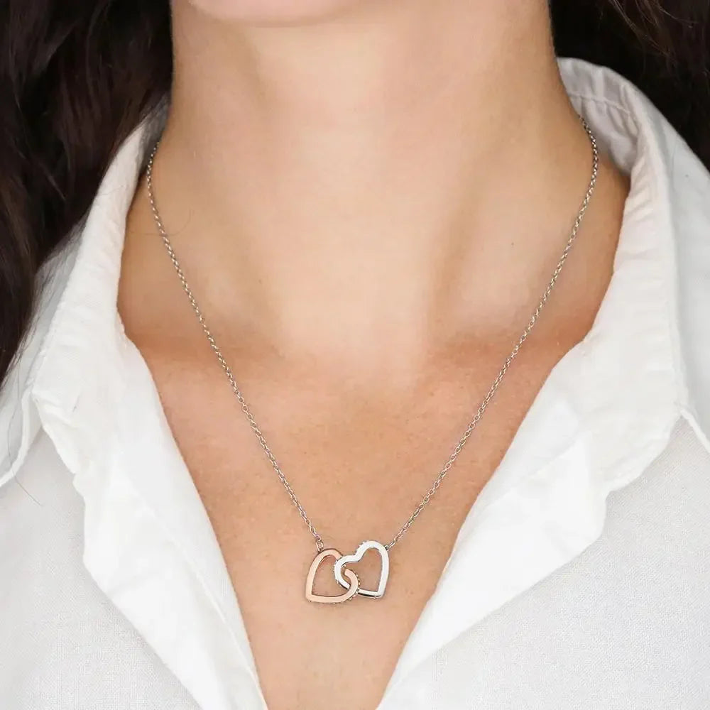 Sister Gift New Fashion Jewelry Women Necklaces Love Interlocked Heart Pendant Necklace Birthday