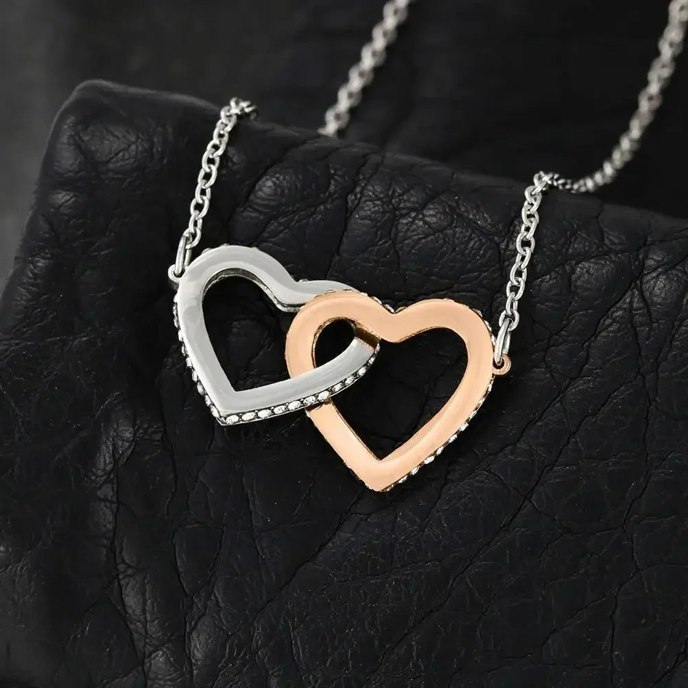 Sister Gift New Fashion Jewelry Women Necklaces Love Interlocked Heart Pendant Necklace Birthday