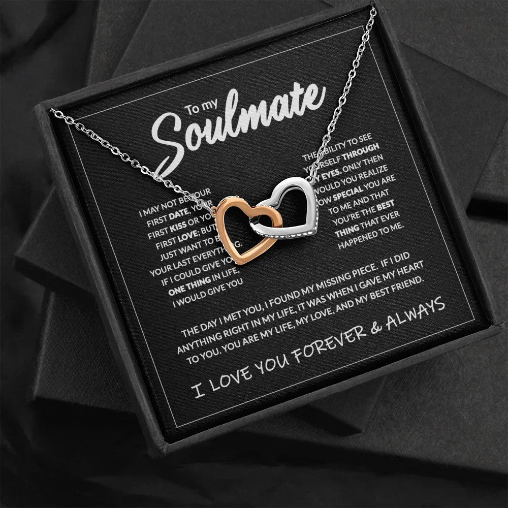 To My Soulmate" Double Heart Necklace – A Gift of Eternal Love 💖