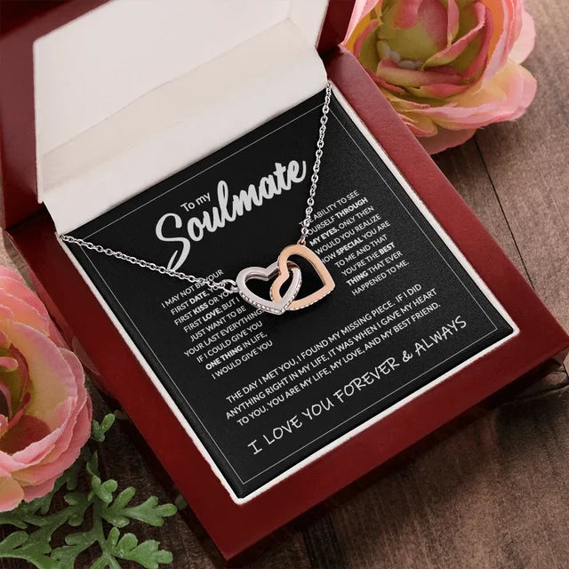 To My Soulmate" Double Heart Necklace – A Gift of Eternal Love 💖