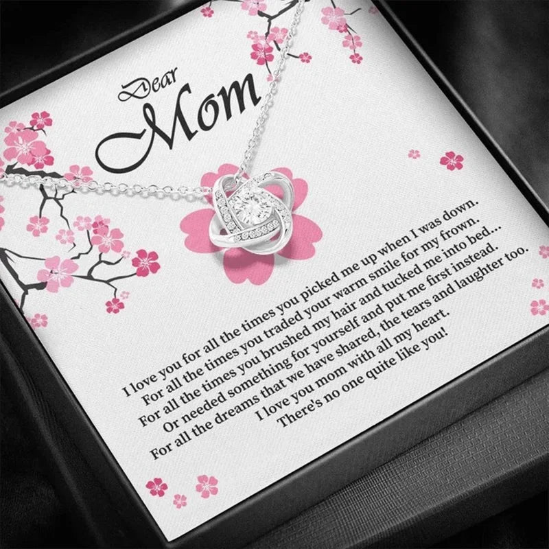 Women Fashion Necklace Gift for Mom Love Knot Necklace Gift for Girls Mom Women mother's day gift