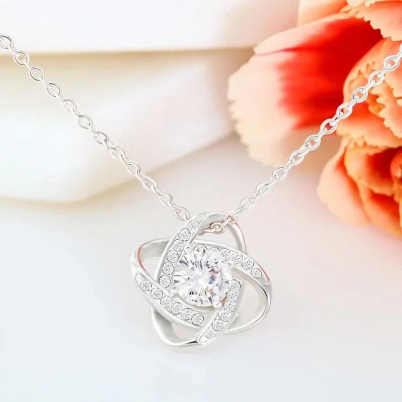 Women Fashion Necklace Gift for Mom Love Knot Necklace Gift for Girls Mom Women mother's day gift
