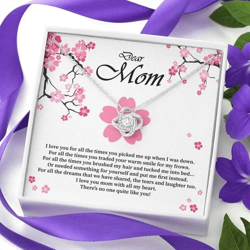 Women Fashion Necklace Gift for Mom Love Knot Necklace Gift for Girls Mom Women mother's day gift