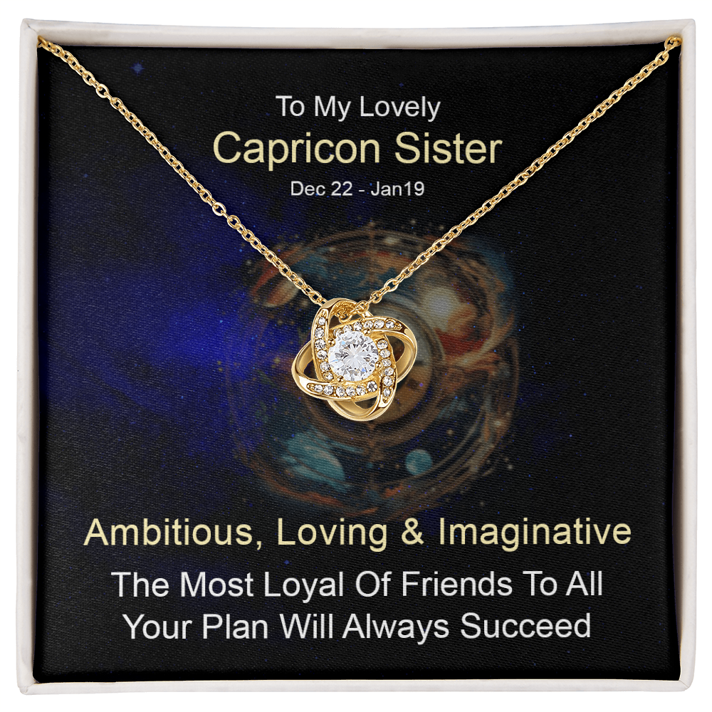 Zodiac Sign Birth Capricon Sister Necklace