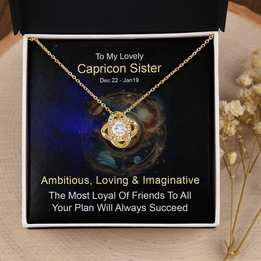 Zodiac Sign Birth Capricon Sister Necklace